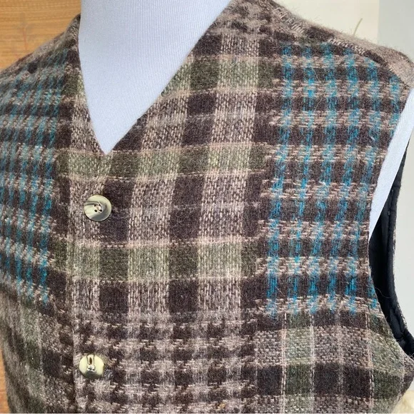Vintage Tweed Wool Plaid Sweater Vest - Picture 12 of 14